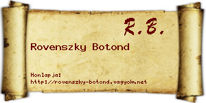 Rovenszky Botond névjegykártya